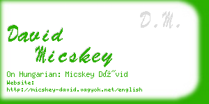 david micskey business card